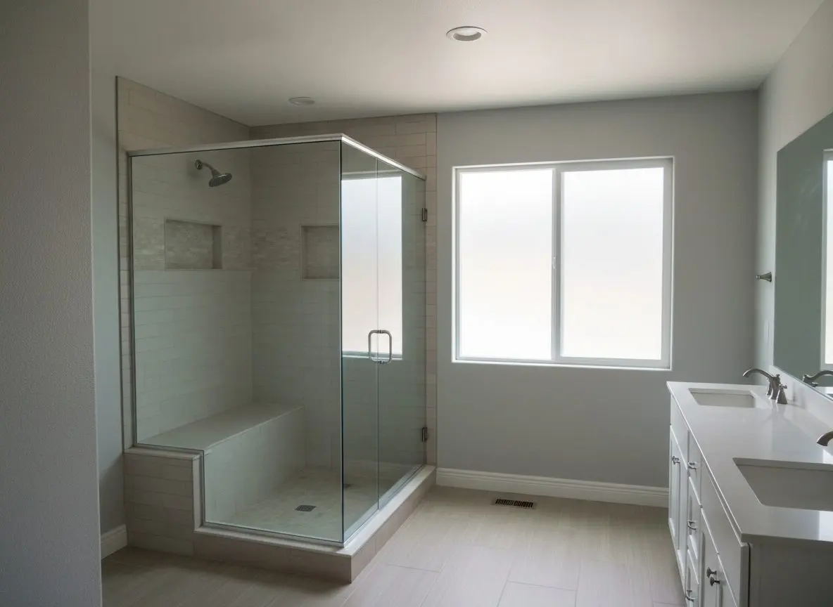 Shower widened into closet space in Aliso Viejo